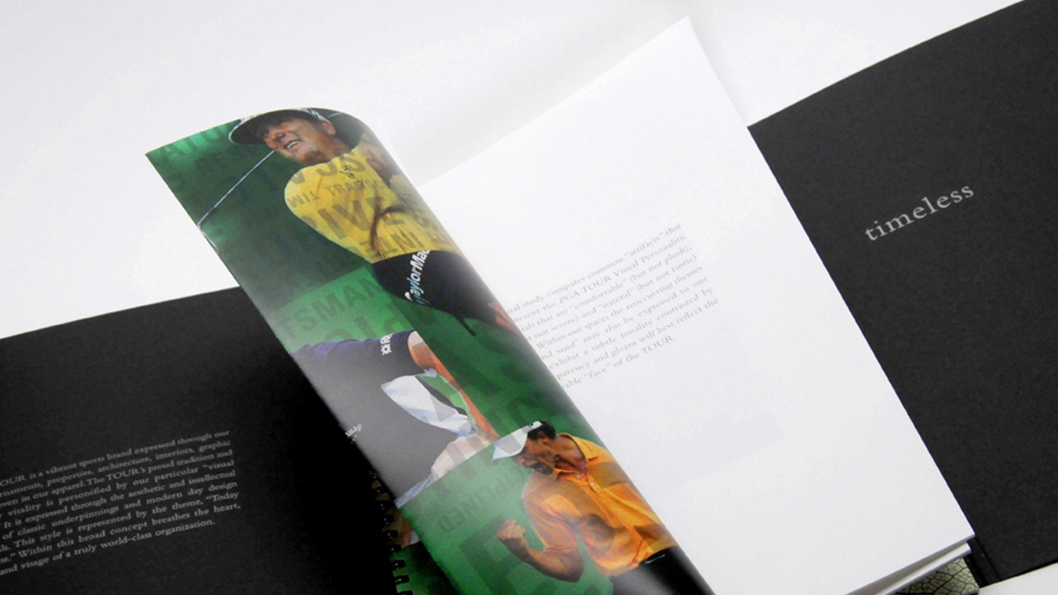 Closeup picture of the inside of the PGA Tour brochure