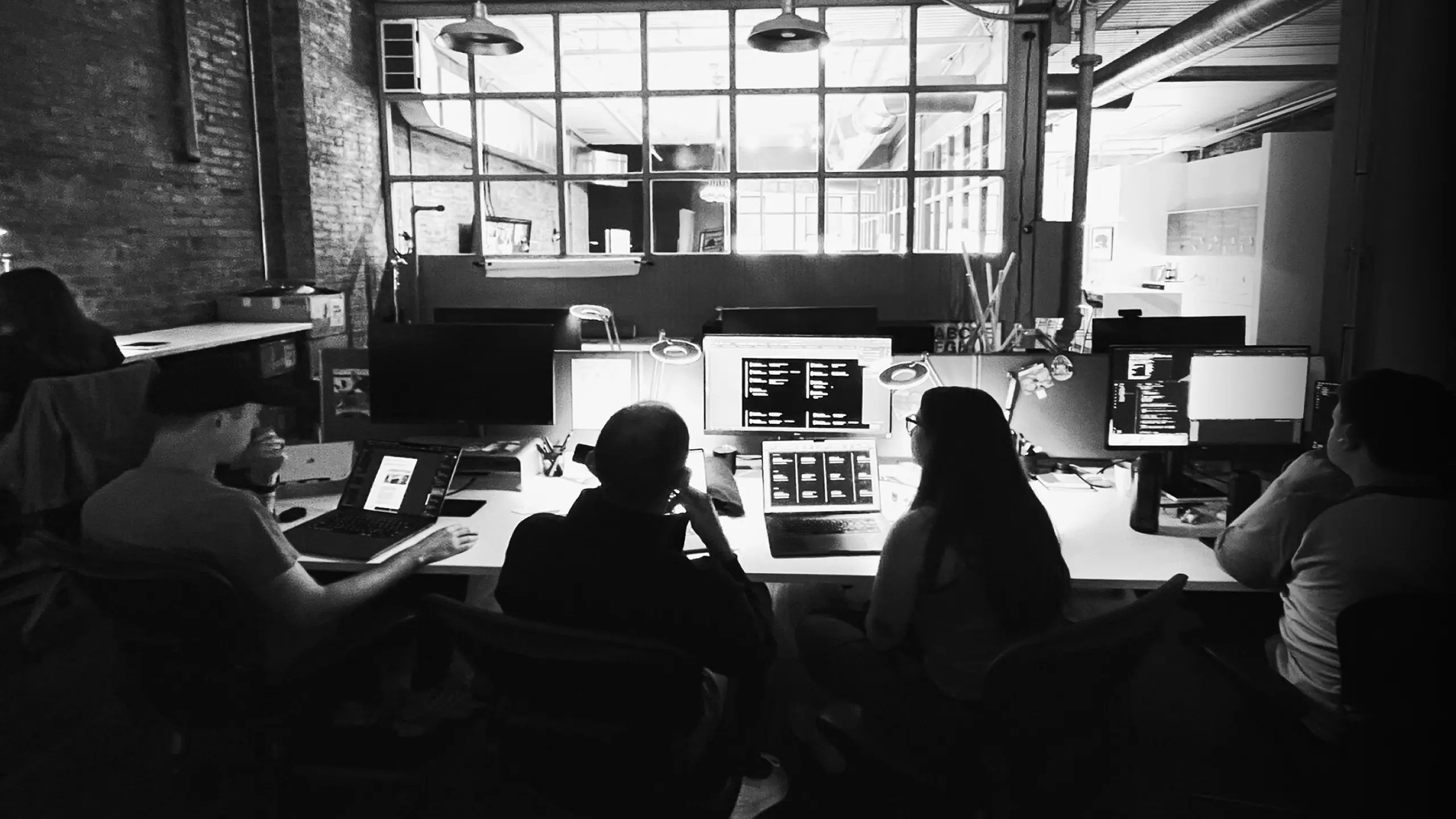 A view of the Multiple team working together