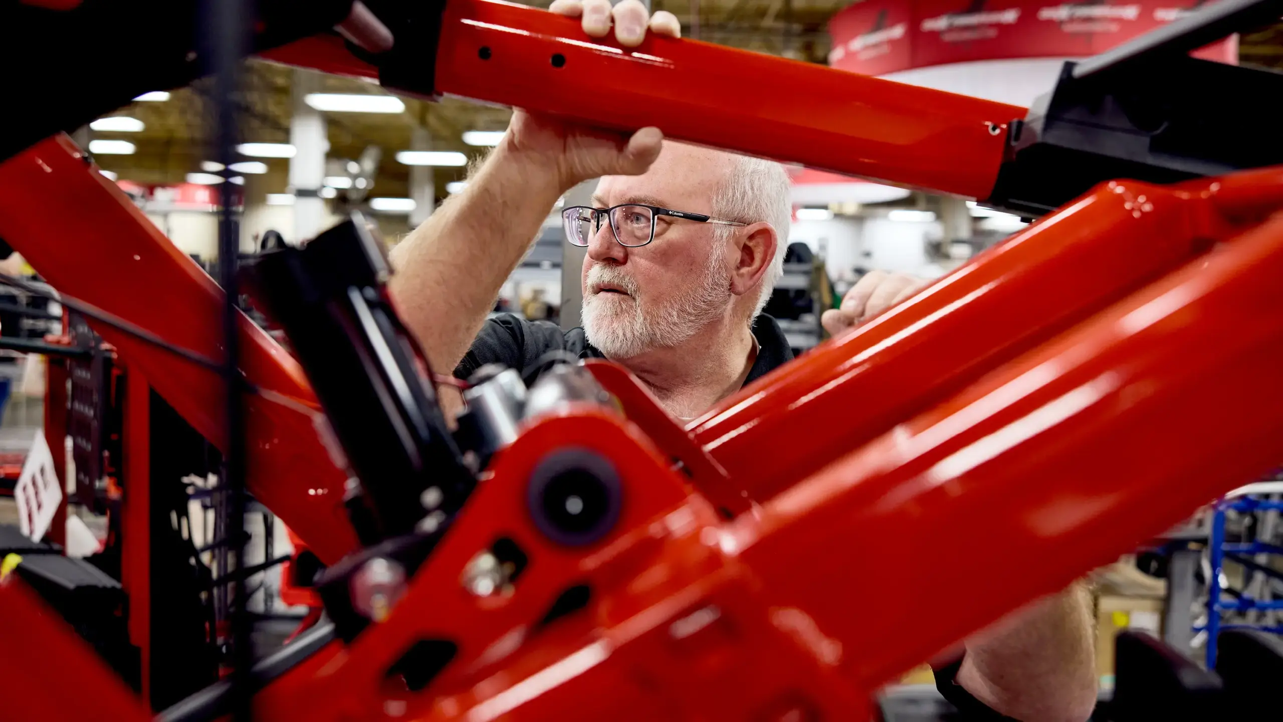 Ferno employee working on assembling products