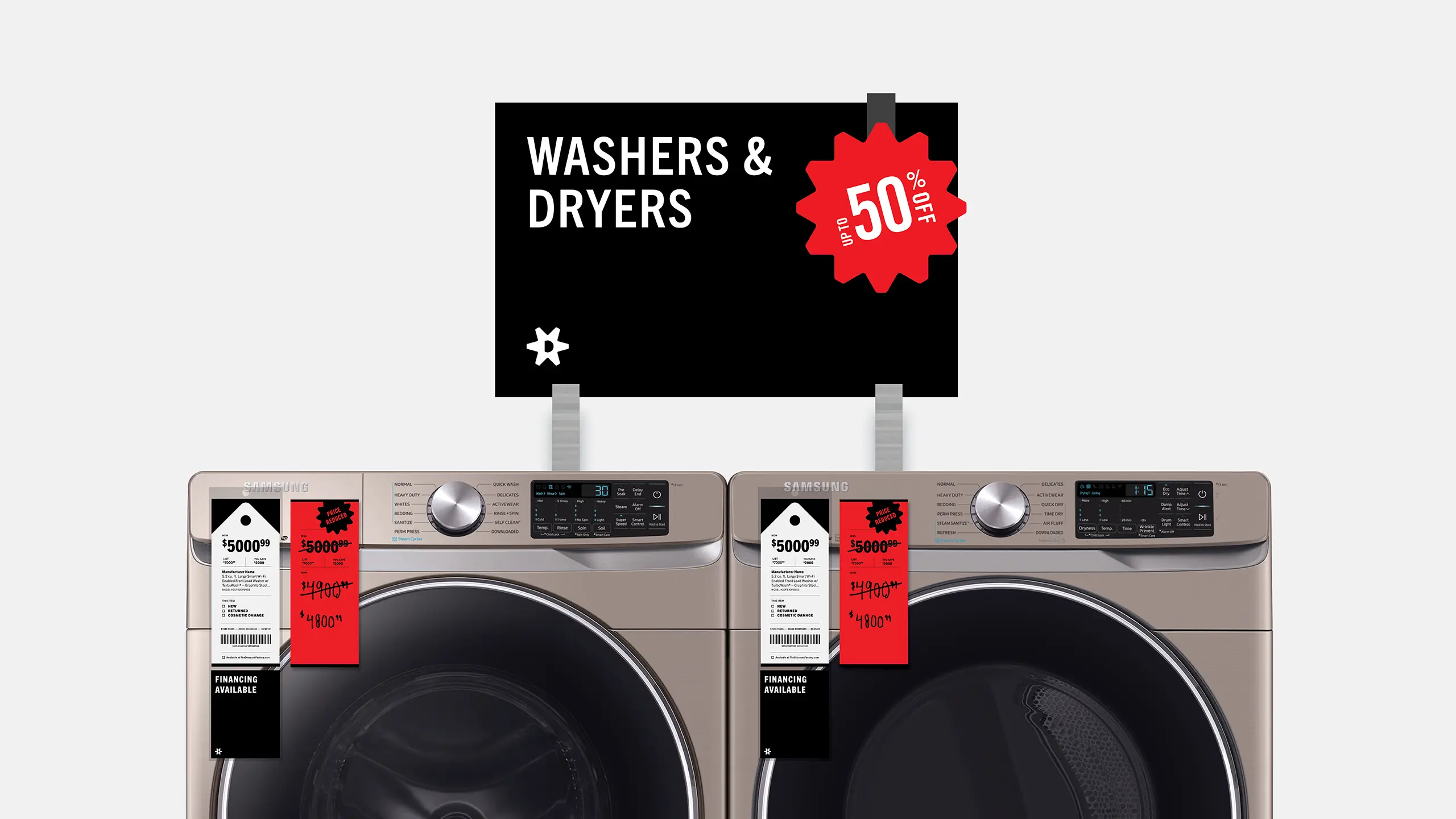 Mockup of the signage on the appliances