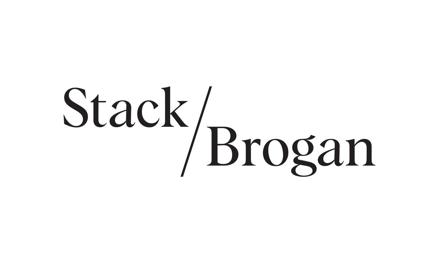 Stack Brogan logo in black on a white background